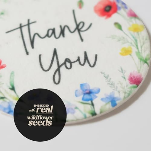 48 Plantable Round Thank You Tags, 4 Floral Designs - Image 4