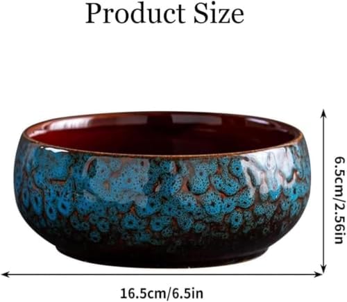 6-Inch Glazed Ceramic Shallow Lotus Water Plant Bowl Planter - Image 2