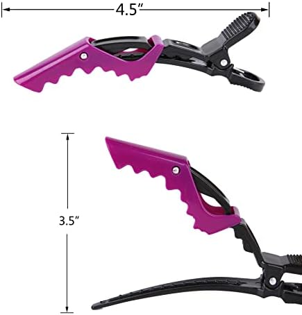 HH&LL Hair Clips for Women Wide Teeth & Double-Hinged Design Alligator Styling Sectioning Clips of Professional Hair Salon Quality - 10 Pack (Purple) - Image 3
