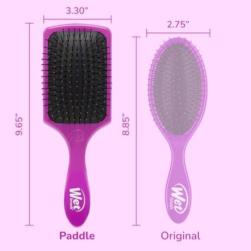 Wet Brush Paddle Detangler Hair Brush, Purple, Ultra-Soft IntelliFlex Bristles with AquaVent Design, Great For Treatment & Mask Application, Women, Men, Wet, Dry and Damaged Hair - Image 5