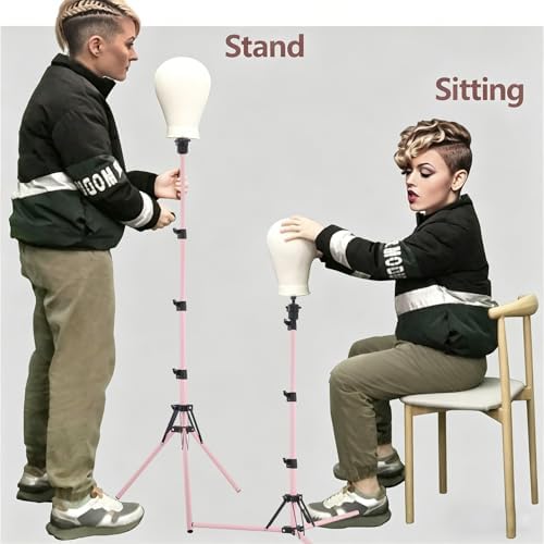 SZCY LLC Wig Head Stand, 63inch Adjustable Mannequin Head Stand - Wig Stand Tripod for Cosmetology Hairdressing Training - Image 6