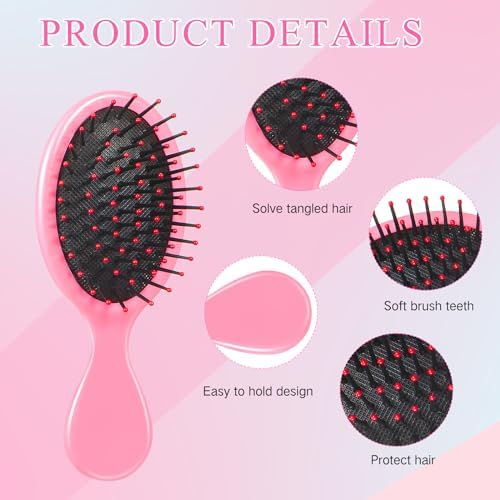 Nuogo 24Pcs Hair Brush Comb Set Mini Wet Detangler for Travel, Fresh Color - Image 4