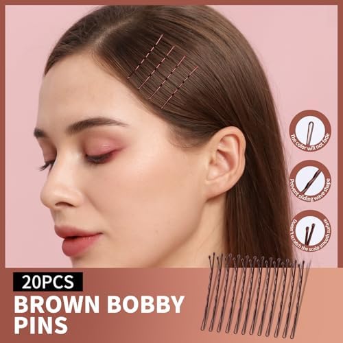 Teenitor Hair Accessories Kit for Woman & Girls: 500pcs Elastic Hair Bands; 30pcs Ponytail Holders, 30pcs Seamless Thick Hair Bands; 40pcs Bobby Hair Pins (Brown) - Image 6