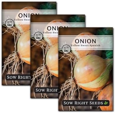 Sow Right Seeds-Yellow Sweet Spanish Onion Seed for Planting Vegetables 3pk by SowRightSeeds