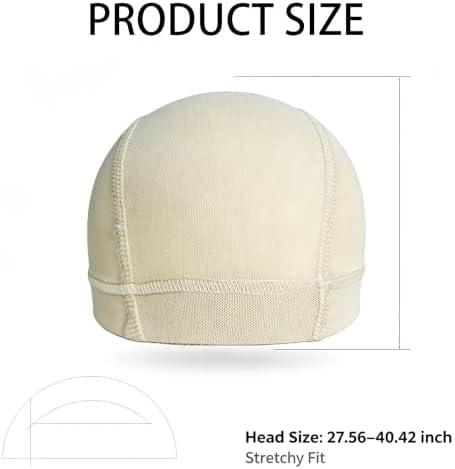 2‑Pack Bamboo Fiber Wig Caps, Soft Breathable Wig Liner for Women, Beige - Image 2