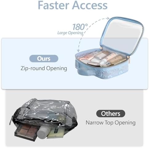 PACKISM Clear Makeup Bag Travel - TSA Approved Toiletry Bag, 3 Pack Blue - Image 6