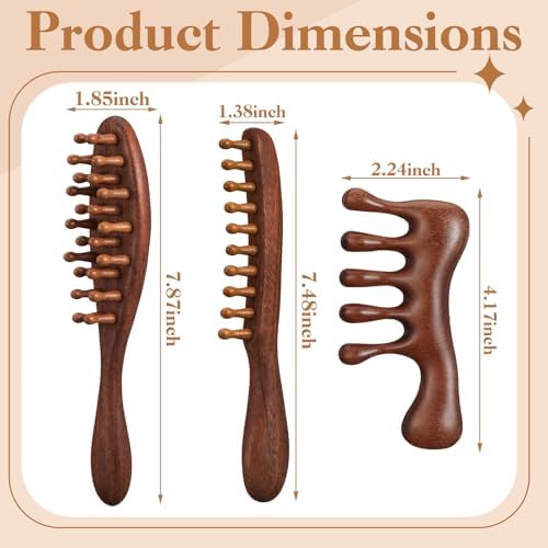 ProSuites 3 Pack Wooden Scalp Massager Tool, Long Handle Head Massage Scalp Loc Brush for Dreads, Multifunctional Hair Massager Tool for Men & Women - Image 3