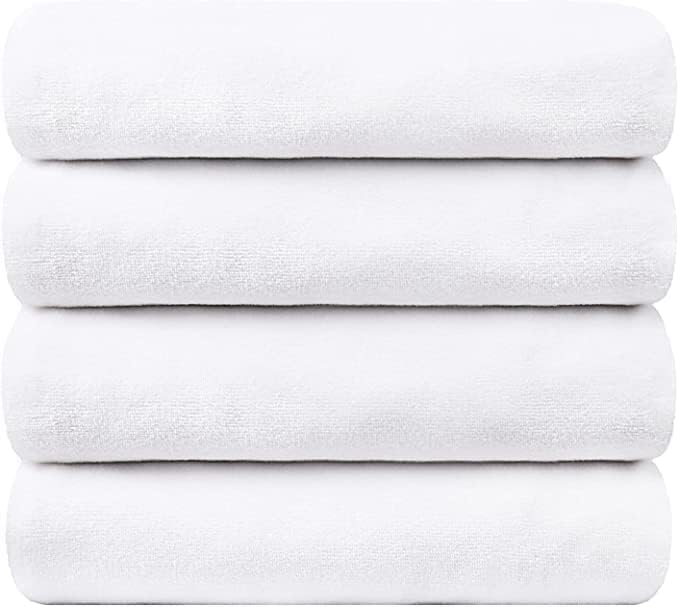 JML Microfiber Bath Towel Set, 4 Pack, 27" x 55", White - Image 2