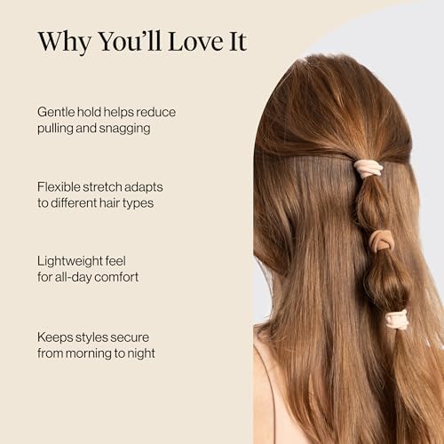 Kitsch Elastic Hair Ties No Damage | Stretchable Hair Bands - Blush 20pcs - Image 3