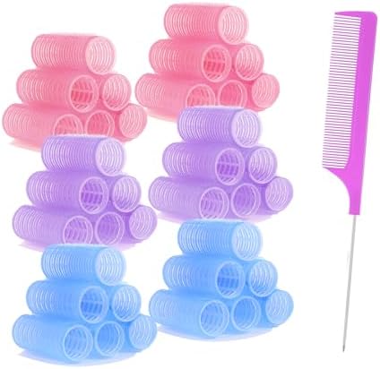 ZMD 36PCS Self Grip Small Hair Curlers, Heatless Roller with Comb Hair Roller for Blowout Salon Hairdressing Home Curlers DIY Styles for Women Medium Short Thin Hair (0.8Inch) by ZMD