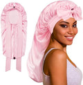 ROYBENS Long Bonnet for Braids Curly Hair Long Hair, Satin Bonnet with Tie by ROYBENS