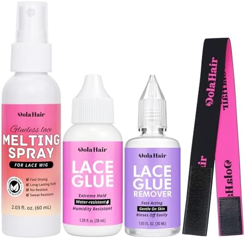 Dolahair Wig Glue Spray for Front Lace Wig Lace Melting Spray for Wigs Melting Spray Lace Bond Spray Lace Glue Kit Wig Install Kit (Melting Spray Kit-60ml) by Dolahair