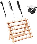 Laflare Braiding Rack for Hair with Comb Set & Braid Gel Wristband & Rack (Braid Extension Holder with 60 Pegs) with Braiding Accessories 5pc Set (PPCOM3) - PP Material - Storage Rack by LAFLARE
