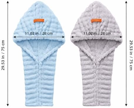 Microfiber Hair Drying Towel 2Pack, Large Size for Women, with Elastic Band - Image 2