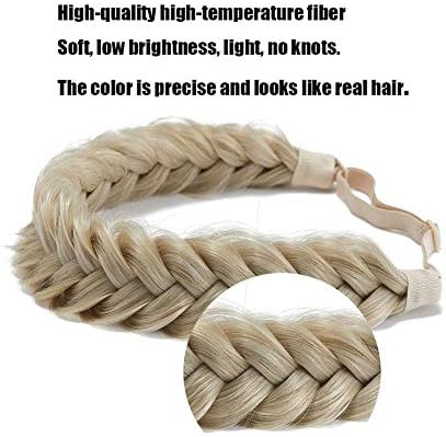 Synthetic Hair Braided Headband Classic Wide Strands Wedding Disorderly Fluffy Braids Wig Band Women Beauty Accessory - Image 4
