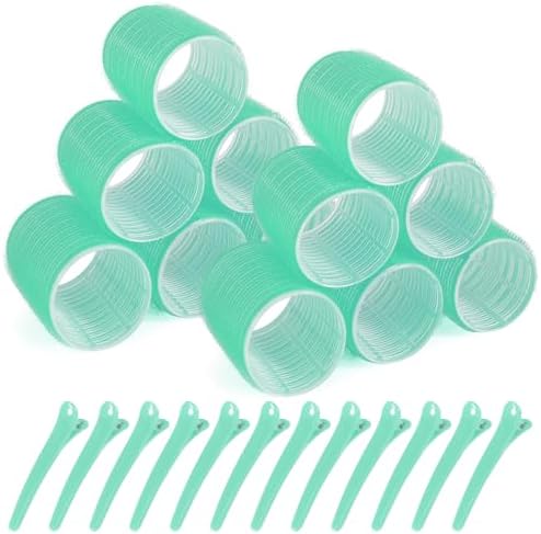 Hair Rollers, 12 Pack Self Grip Salon Hairdressing Curlers, Hair Curlers Sets, DIY Curly Hairstyle, Colors May Vary, JUMBO by BESSEEK
