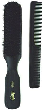 Annie Soft Mini Wave Brush #2123-100% Pure Boar Bristles, Reinforced Bristles, Black, Unisex, Wavy Hair by AnnieInternational