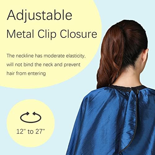 Barber Hair Cutting Cape with Adjustable Neckline 55" x 63" Blue - Image 4