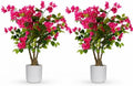Artificial Bougainvillea Tree 2 Pack, 3FT Pink Faux Flowering Plant by ICEYBLOOMS