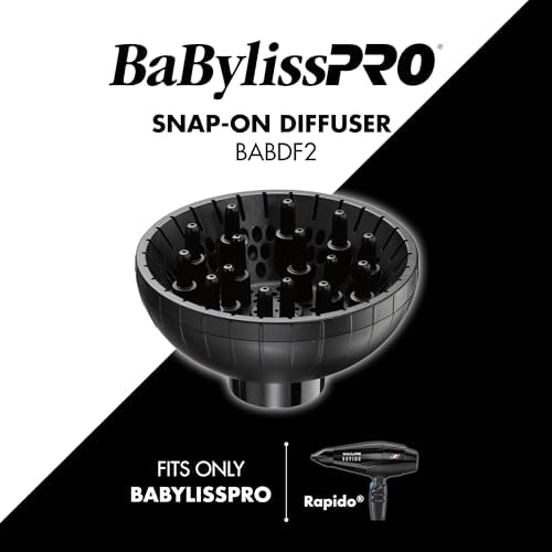 BaBylissPRO Snap-On Diffuser Attachment for Hair Dryer - for Rapido or Brava Hair Dryer ONLY, BABDF2 - Image 2