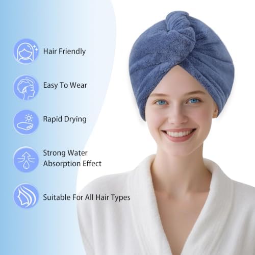 Microfiber Hair Drying Towel Wrap,Hair Turbans Towel for Wet Hair - Image 2