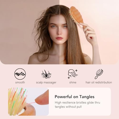 Boar Bristle Hair Extension Brush for Women Girls - Image 6