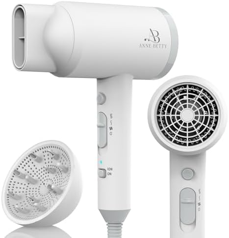 ANNE BETTY Ionic Hair Dryer with Diffuser, Powerful Blow Dryer by ANNEBETTY