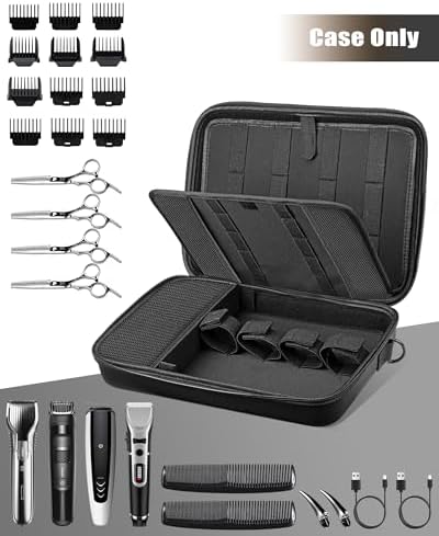 Barber Bags for Hair Clippers and Supplies, Hair Cutting Barber Case Supplies Organizer, Hair Trimmer Organizer for Men Razor Guard Grooming Kits (Case Only) - Image 2