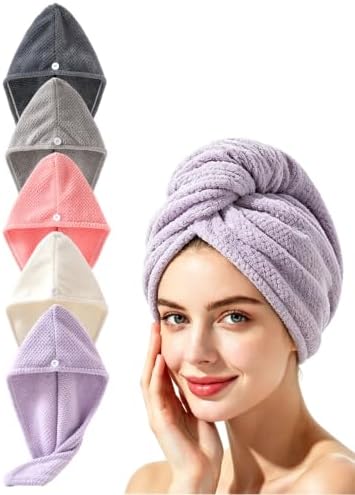 Lumimi Microfiber Hair Towel Wrap for Women, 5 Pack, 5 Colors C by Lumimi