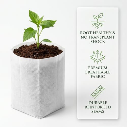 gardtree 1/4 Gallon 400PCS 6.3×7 Inch Breathable Plant Grow Bags - Non-Woven Plant Nursery Bags for Seed Starting, Indoor/Outdoor Vegetables, Herbs & Flowers | Easy Transplant, Space Saving - Image 3