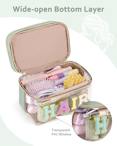 Fasrom Double Layer Hair Accessories Organizer, Preppy Makeup Bag for Girls - Image 3