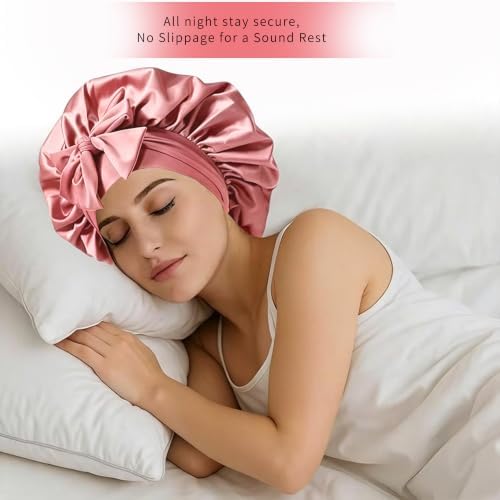 Silk Bonnet for Sleeping Women Satin Cap Reduce Frizz & Hair Breakage - Image 2