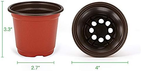 JERIA 100-Pack 4 Inch Plastic Plant Nursery Pots Come with 100 Pcs Plant Labels, Seedling Flower Plant Container and Seed Starting Pots - Image 2