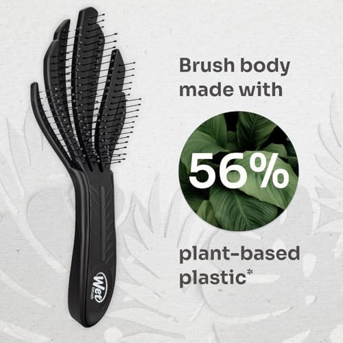 Wet Brush Go Green Curl Detangler Hair Brush - Black - Ultra-Soft IntelliFlex Detangling Bristles Glide Through Tangles with Ease - Great For Curly Hair - No Split Ends & Pain-Free (Pack of 2) - Image 5