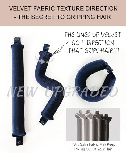 Classic Heatless Curls Overnight Rods No Heat Hair Curlers to Sleep Jumbo Foam Large Hair Rollers for Medium Long Hair Blowout Look, Heatless Flexible Curling Rod Set with Satin Wrap for Sleeping - Image 5