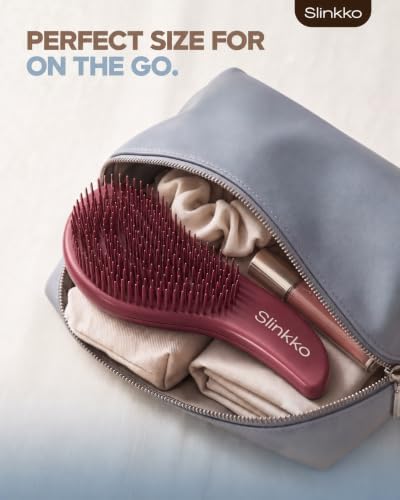 Detangler Brush, Hair Brush for Women, Men & Kids - Detangling Hair Brush for Curly, Thick, Fine & Wavy Hair - Anti-Breakage Wave Brush, Pain-Free Hairbrush, Special Edition Burgundy - Image 5
