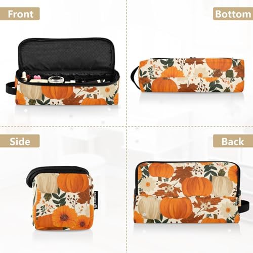Hair Tools Travel Bag with Heat Resistant Mat Detachable 2-in-1 Curling Iron Travel Case Hot Tools Organizer for Straightener Flat Iron Beige Pumpkin Flower - Image 5