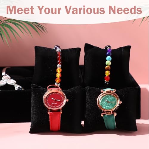Sureio 3 Pack 12 Grid Watch Tray Organizer, with Bracelet Pillows Black - Image 6