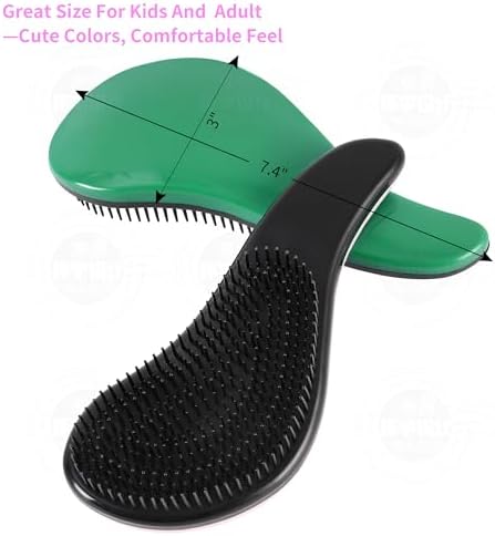 79STYLE 3pcs Detangler Brush Tangle Free Hair Brushes For Kids Knot Free No Pain Detangling Kids Hair Brush Combs For Curly Fine Hair (Size 7.4 Inch -Purple) - Image 6