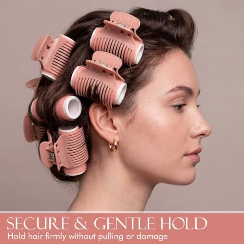 Syhood 12 Pcs Hot Roller Clip for Curler Claw Clip Replace, Nude Pink - Image 5