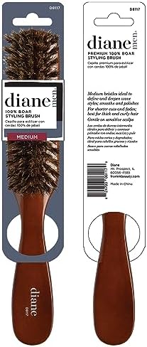 Diane Premium 100% Boar Bristle Styling Brush for Men and Barbers – Medium Bristles for Thick Coarse Hair – Use for Detangling, Smoothing, Wave Styles, Soft on Scalp, Restore Shine and Texture - Image 6