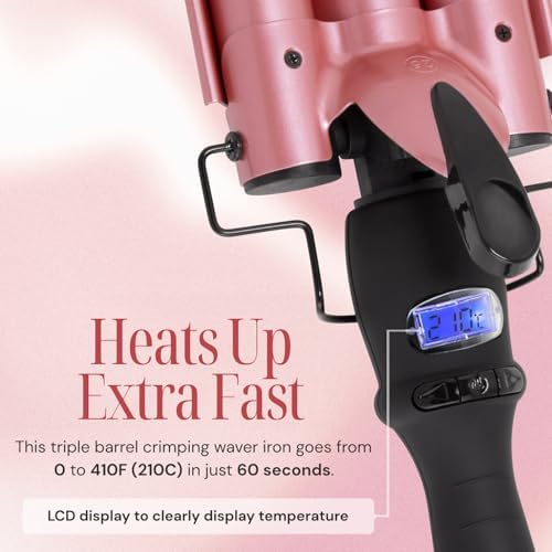 Alure Three Barrel Curling Iron Wand, 1 Inch Ceramic Tourmaline Hair Waver - Image 3