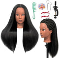 Black Mannequin Head with Hair, Cosmetology Mannequin Head for Braiding by ARLEFENNI