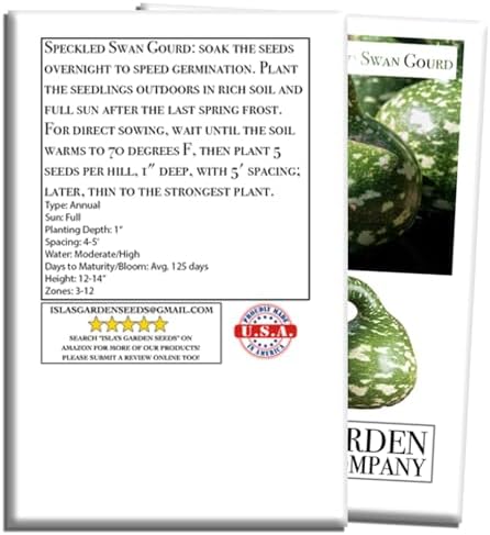 Speckled Swan Gourd Seeds (Lagenaria siceraria 'Speckled Swan') –15 Non-GMO Heirloom Seeds by Isla’s Garden Seeds, Unique Swan-Like Shape w/Decorative Speckles, Ideal for Crafts, Fall Displays & More - Image 7