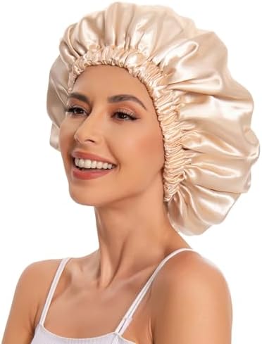 Edoneery Satin Bonnet for Sleeping Women, Double Layer Curly Hair Cap - Image 4
