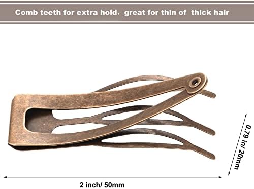 Chinco Red Ancient Bronze 24 Pcs Double Grip Hair Metal Snap Clips,2 Inch - Image 2
