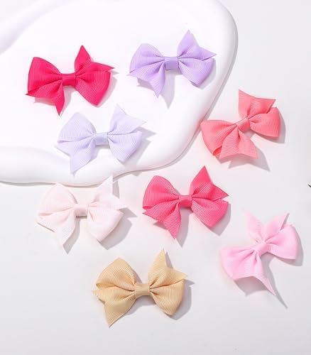 ALinmo Baby Hair Clips 60PCS - 2" Fully Lined Tiny Hair Bows Alligator Clips for Infants and Toddlers in Pairs - Image 7