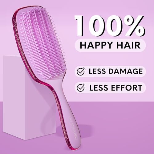 Lily England Detangler Hair Brush for Women for Curly Wet & Dry, Purple - Image 5
