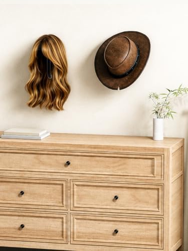 2 Pack Wig Stand Wall Mount, Metal Hat Display Holder with Velvet Cover - Image 6