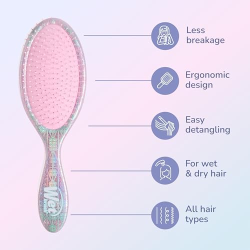 Wet Brush Original Detangler Hair Brush Friendship (Wicked For Good) Kit - IntelliFlex Bristles - Detangling Brush Glides Through Tangles For All Hair Types (Wet & Dry) - 1 Brush & 1 Scrunchie - Image 5